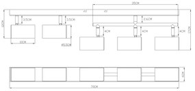 Globo 57911-5S - Faretto ROBBY 5xGU10/35W/230V grigio