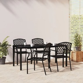 Set Da Pranzo Da Giardino 5 Pz İn Acciaio Antracite /