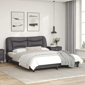 Giroletto con luci led grigio 160x200 cm in similpelle