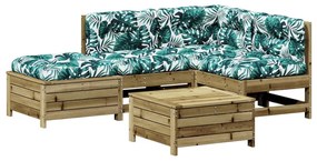 Set divani da giardino 5pz con cuscini legno impregnato di pino