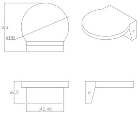 Applique a LED da esterno TESA LED/10W/230V IP54 nero