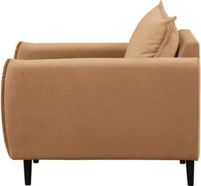 Poltrona marrone con rivestimento in velluto Juli – Ropez