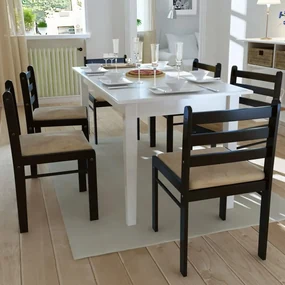 Sedie Da Pranzo 6 Pz Marroni İn Legno Massello E Velluto /