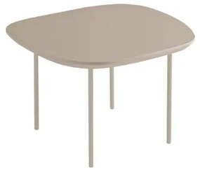 Tavolino con piano sagomato in legno Tortora e base in metallo - FLUX Small