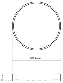 Plafoniera LED Rotonda 24W Ø385mm CCT Bianco Variabile IP20 - Nera
