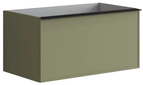 Mobile da bagno sotto lavabo Pixel frame verde laccato opaco L 80 x H 40 x P 45.5 cm 1 cassetto, lavabo non incluso