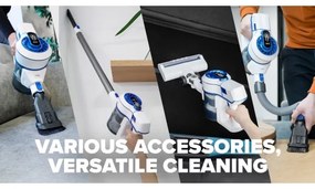 Niceboy ION Hurricane H5- Aspirapolvere a batteria 2in1 150W/2200 mAh bianco/blu