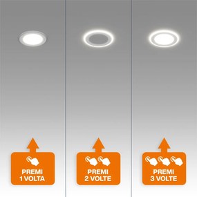 Faretto LED da incasso 5,5W Doppia Accensione - Foro Ø66mm Colore Bianco Caldo 3.000K