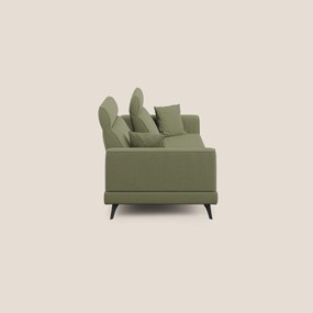 Slide Divano con schienali traslanti e poggiatesta in tessuto simil cotone impermeabile T19 verde