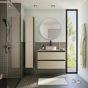 Colonna per mobile bagno Studio SENSEA 2 ante P 35 x L 30 x H 173 cm beige placcato MDF