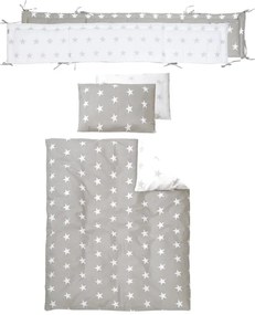 Culla bianca su ruote con baldacchino 60x120 cm Little stars - Roba