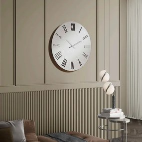 Orologio da parete rotondo D60 cm in cristallo Chiaro e numeri Argento - SEAN