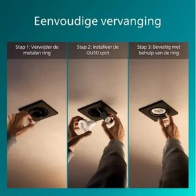 Philips - Set da 3 faretti da incasso PERIDOT 1xGU10/7W/230V nero