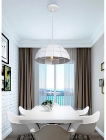 Top Lampada Apolo 30B - Lampadario a sospensione con filo 1xE27/40W/230V bianco/argento