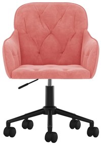 Sedie da pranzo girevoli 2 pz rosa in velluto