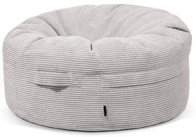 Puof a sacco grigio chiaro con rivestimento in velluto a coste Roll 105 – SLOWDOWN