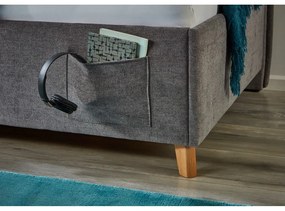 Letto da bambini con sponde grigio imbottito rete non inclusa 120x200 cm Fun – Meise Möbel