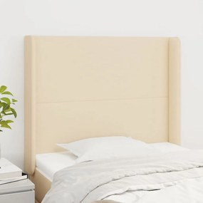 Testiera Ad Orecchio Crema 83x16x118/128 Cm İn Tessuto /