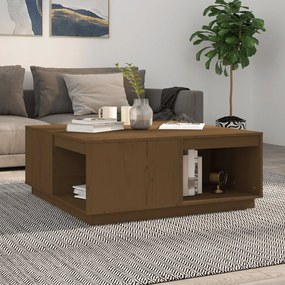 Tavolino Da Salotto Ambra 100x101x40,5cm Legno Massello Di Pino /