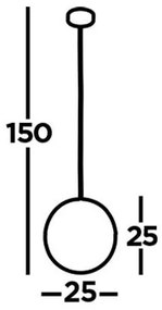 Searchlight 24181BK - Lampadario a sospensione con filo ENDOR 1xE27/40W/230V nero