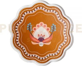 Sottobottiglia armonia in cristallo acrilico e ecopelle colore marrone