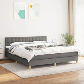 Giroletto A Molle Con Materasso Grigio Scuro 160x200 Cm Tessuto /