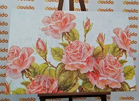 Quadro su tela – Bouquet vintage di rose