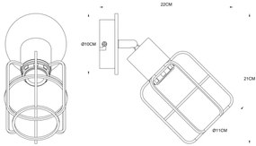 Globo 54037-1 - Faretto da muro WILLA 1xE27/60W/230V