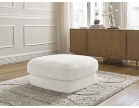 Poggiapiedi bianco con rivestimento in ciniglia Leonore – Bobochic Paris