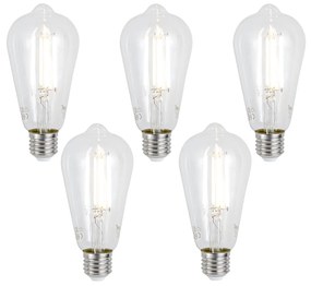 Set di 5 lampadine LED E27 dimmerabili Smart ST64 trasparenti 7W 806 lm 2700-6500K Zigbee