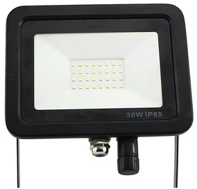 Faro Led Flood Light Slim 30W IP65 Bianco Neutro Carcassa Nera Sensore PIR Opzionale CL1918