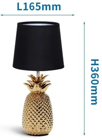 Aigostar - Lampada da tavolo 1xE14/40W/230V oro/nero