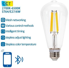 Lampadina LED FILAMENT ST64 E27/6W/230V 2700-6500K - Aigostar