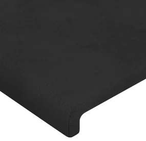 Testiera ad orecchio nera 93x23x78/88 cm in velluto