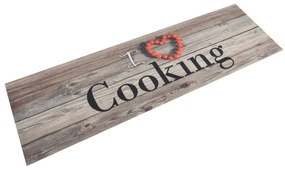 Tappeto Da Cucina Lavabile Grigio Cucinare 45x150 Cm Velluto /