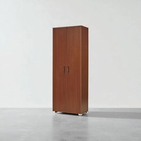 Scarpiera 2 ante grande in legno con ripiani 70x189h cm Noce