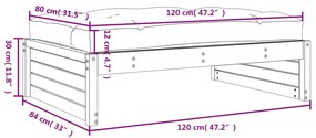 Poggiapiedi da Giardino 120x80 cm in Legno Impregnato di Pino