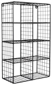 Mensola nera in acciaio con ripiani multipli 30 cm Reja – PT LIVING