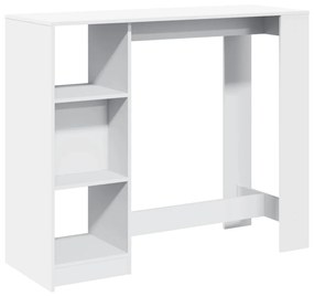 Tavolo bar con ripiano bianco 124x46x103,5 cm in truciolato