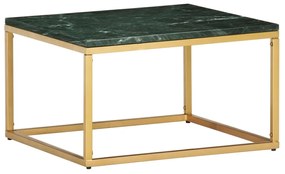 Tavolino da caffè verde 60x60x35 cm pietra vera testura marmo