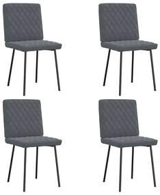 Sedie Da Pranzo 4 Pz Grigio Scuro İn Velluto /