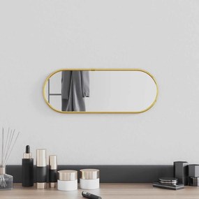 Specchio Da Parete Dorato 40x15 Cm Ovale /