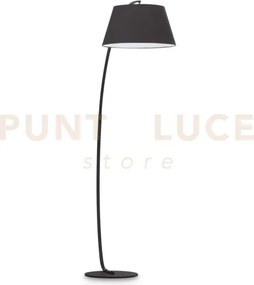 Pagoda lampada da terra regolabile con paralume in tessuto 1 luce a...