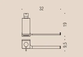 Colombo Look B16740NM portasciugamani con dispenser sapone liquido in Vetro Acidato Naturale nero opaco