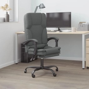 Sedia Da Ufficio Massaggio Reclinabile Grigio Scuro İn Tessuto /