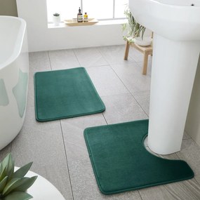 Tappetino per il bagno verde in memory foam per la vasca/per la doccia 50x80 cm Anti-Bacterial – Catherine Lansfield