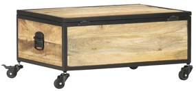 Tavolino da salotto 70x50x33 cm in legno massello di mango