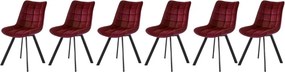 Set di 6 sedie K332 con bordo in velluto