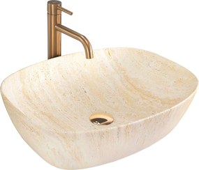 Lavabo da appoggio Rea Freja Travertine Matt