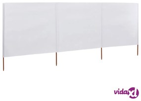 vidaXL Paravento a 3 Pannelli in Tessuto 400x120cm Bianco